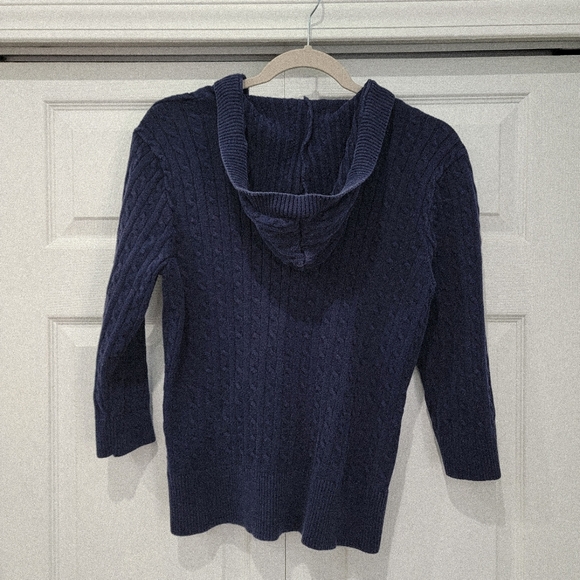 Women's Blue Cable Knit Cardigan - Picture 8 of 8